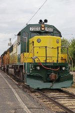 CNW 7009 about ready to blast off with the last train of Diesel Days 2023
